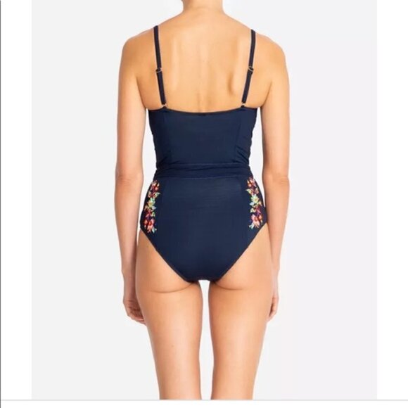 New Johnny Was Golda Corset Floral Embroidered Print Underwire Swimsuit NWT XS - Picture 7 of 16